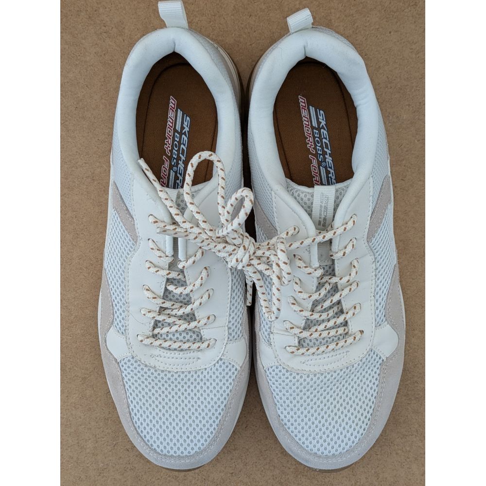 Skechers Bobs Memory Foam Women's Athletic Sneaker Shoes Sz 10 Cream White - Picture 3 of 7